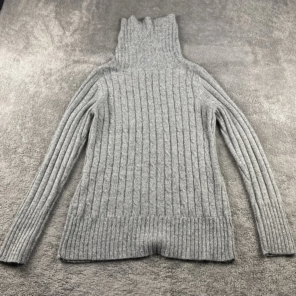 New York & Company Cable Knit Sweater‎ Womens Medium Gray Tunic High Nieck